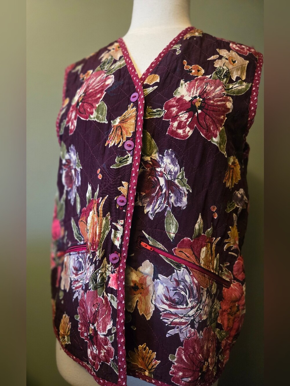 Handmade Quilted Floral Vest